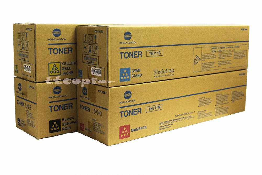 Genuine Konica Minolta TN711 CMYK Set Toner for Bizhub C654 C654e C754 C754e 